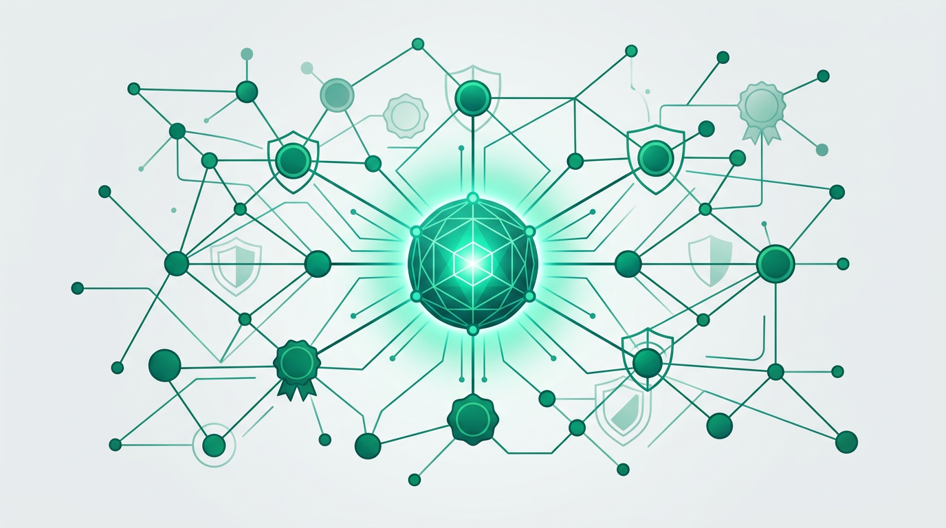 Network of trusted connections representing backlinks and brand authority.